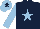 Silk - Dark blue, light blue star & sleeves, light blue cap, dark blue star