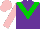 Silk - purple, green chevron, pink sleeves, pink cap