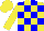 Silk - Yellow, blue blocks, blue blocks on yellow cap