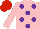 Silk - Pink, purple spots, red cap