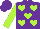 Silk - Purple, lime hearts, lime sleeves