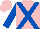 Silk - Pink, royal blue cross belts & sleeves