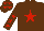 Silk - brown, red star, red stars on sleeves, red stars on cap