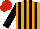 Silk - Orange and black stripes, black sleeves, red cap