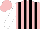 Silk - Pink and black stripes, white sleeves, pink cap