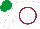 Silk - White, maroon circle, emerald green cap