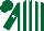 Silk - dark green and white stripes, dark green sleeves, white star on dark green cap