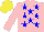 Silk - Pink, blue stars, yellow cap