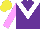 Silk - Purple, white chevron, lilac sleeves, yellow cap