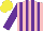 Silk - Pink, purple stripes and sleeves, yellow cap