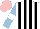 Silk - White, black stripes, light blue sleeves, white armbands, pink cap