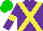 Silk - Purple, yellow crossbelts and armbands, green cap