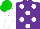 Silk - Purple, white spots and sleeves, green cap