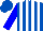 Silk - Royal blue and white stripes, blue sleeves,