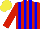 Silk - Red and blue stripes, red sleeves, yellow cap