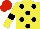 Silk - Yellow, black spots and armbands, red cap