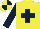 Silk - Yellow, dark blue cross and sleeves, quartered cap