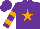 Silk - Purple, orange star, orange hoops on sleeves