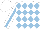 Silk - White, light blue diamonds, light blue stripe on white sleeves, white cap