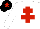 Silk - White body, red cross of lorraine, white arms, black cap, red star