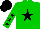 Silk - Green body, black star, green arms, black stars, black cap