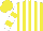 Silk - Yellow and white stripes, yellow bars on white sleeves, yellow cap