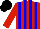 Silk - Red and blue stripes, red sleeves, black cap