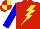 Silk - red, yellow lightning bolt, blue sleeves, red and yellow quartered cap