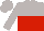 Silk - light grey, red halved horizontally