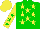 Silk - Green, yellow stars, green stars on yellow sleeves, yellow cap