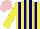 Silk - Yellow, navy stripes, pink cap