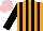 Silk - Orange and black stripes, black sleeves, pink cap