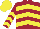 Silk - Maroon, yellow chevrons, yellow chevrons on sleeves, yellow cap