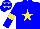 Silk - Blue, Yellow star and armlets, Blue cap, Yellow stars