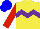 Silk - Yellow, purple chevron hoop, red sleeves, blue cap