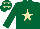 Silk - Dark green, beige star and stars on cap