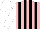 Silk - Pink and black stripes, white sleeves, white cap