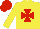 Silk - Yellow, red maltese cross and cap