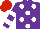 Silk - Purple, white spots, purple sleeves, white hoops, red cap