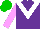 Silk - Purple, white chevron, lilac sleeves, green cap