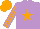 Silk - Mauve body, orange star, orange arms, mauve striped, orange cap