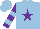 Silk - Light blue, purple star, light blue hoops on purple sleeves, light blue cap