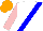 Silk - White, blue sash, pink sleeves, orange cap