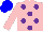 Silk - Pink, purple spots, blue cap