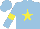 Silk - light blue, yellow star, yellow armbands