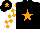 Silk - Black, orange star, white and orange check sleeves, black cap, orange star