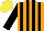 Silk - Orange and black stripes, black sleeves, yellow cap