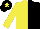 Silk - Yellow and black (halved), yellow sleeves, black cap, yellow star