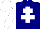 Silk - navy, white cross of lorraine, white sleeves and cap