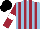 Silk - Light blue, maroon stripes, maroon sleeves, white armbands, black cap